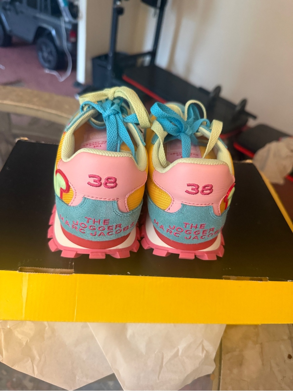 Marc Jacobs Women’s “The Jogger” Sneakers Turquoise Multi - Picture 2 of 4